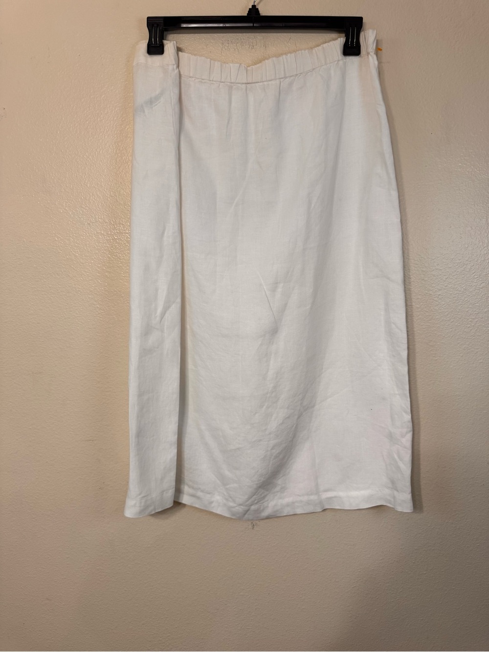 Eileen Fisher White Organic Linen Wrap Midi Skirt Size L Coastal Minimalist - Picture 4 of 6